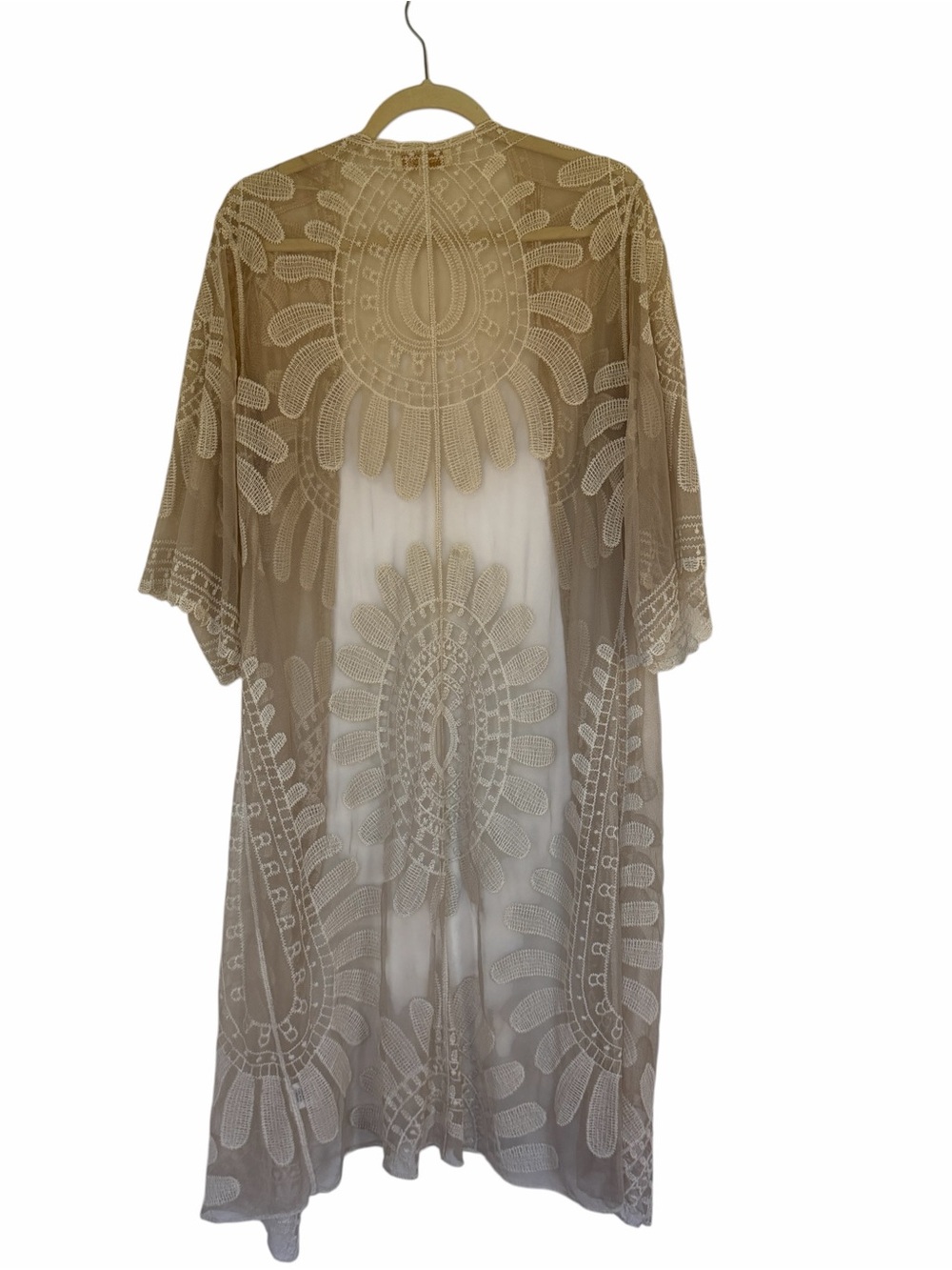 Rebellion Lace Boho Cottagecore Romantic Coachella Festival Duster Cover-up Sz M - Picture 2 of 8